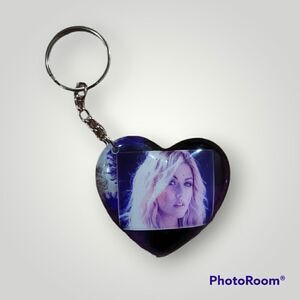 Katherine McNamara Purple Ink Heart Keychain (Z164)